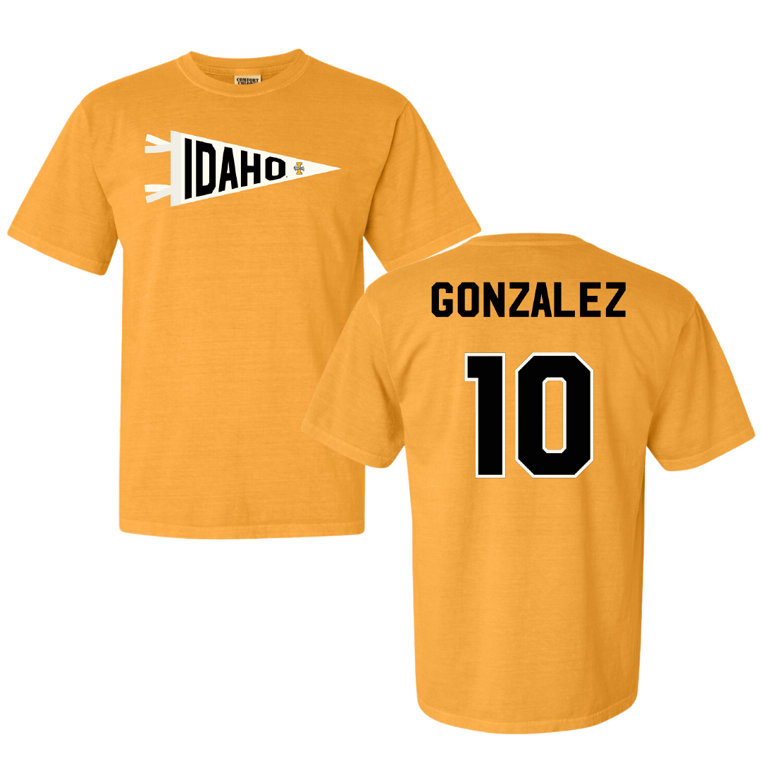University of Idaho Basketball Gold Pennant Comfort Colors Tee - #10 Kristian Gonzalez