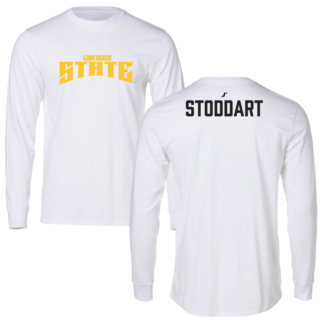 Long Beach State University TF and XC White Classic Long Sleeve - Grace Stoddart
