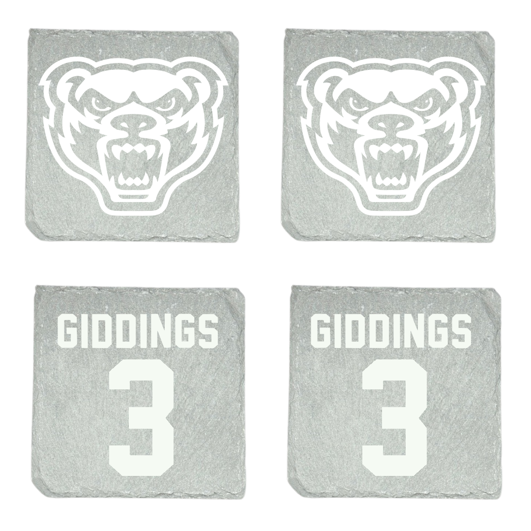 Oakland University Soccer (W) Stone Coaster (4 Pack)  - #3 Bailey Giddings
