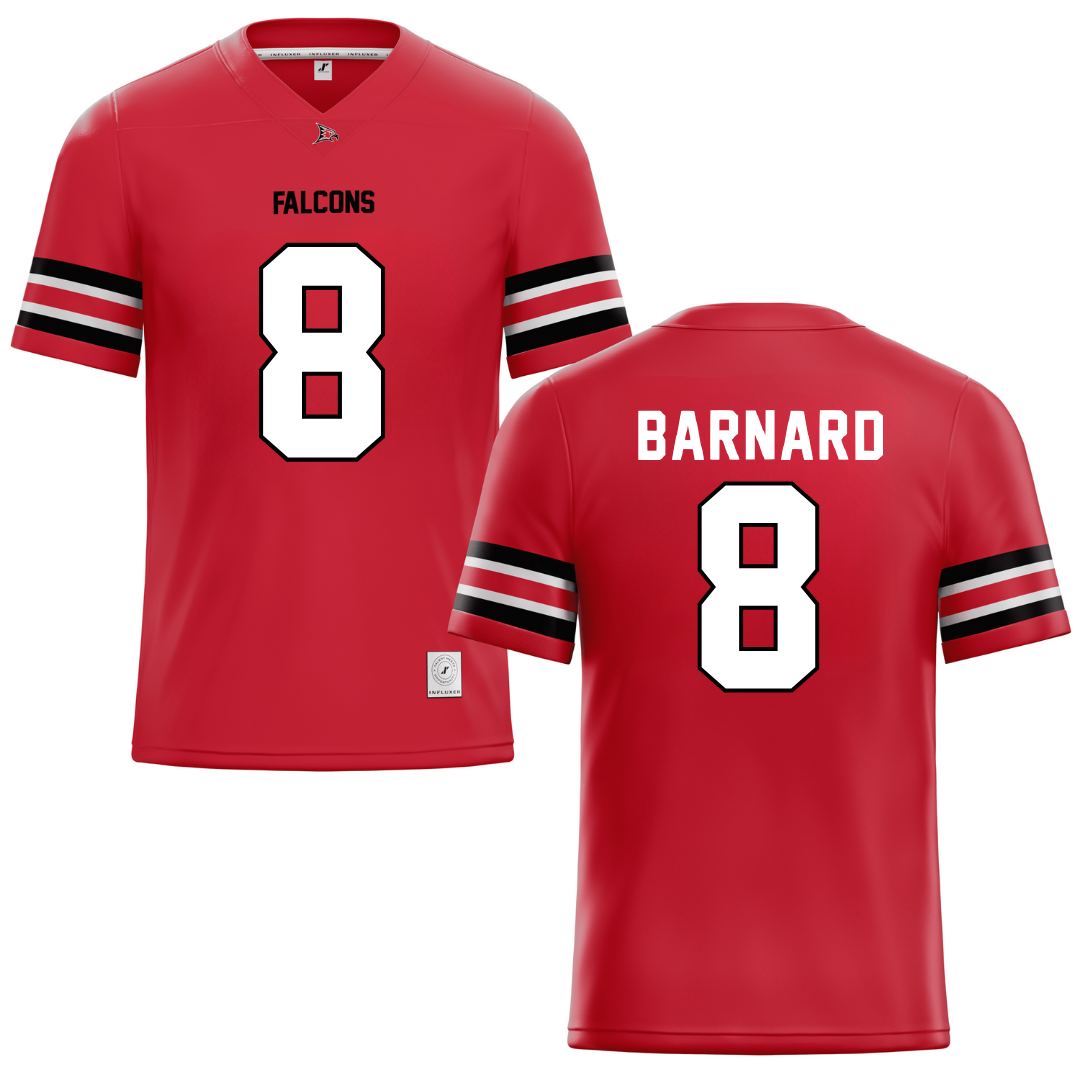 University of Wisconsin-River Falls Red Football Jersey - #8 Jake Barnard