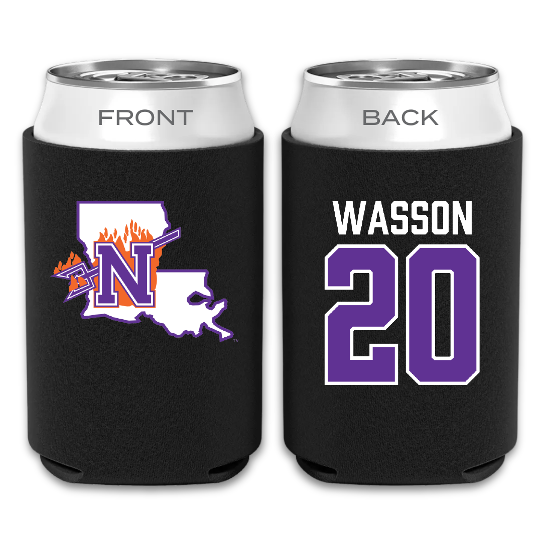 Northwestern State University Football Black Can Cooler - #20 Hogan Wasson