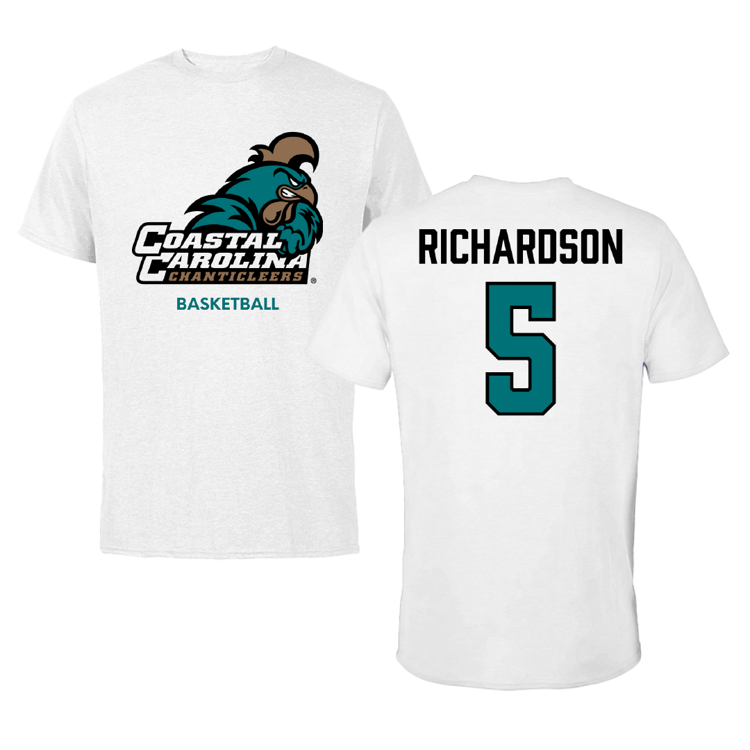Coastal Carolina University Basketball (W) White Tee - #5 Deaja Richardson