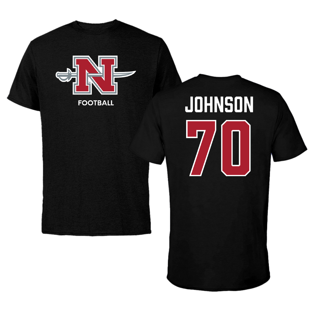 Nicholls State University Football Black Mascot Performance Tee - #70 Jacob Johnson
