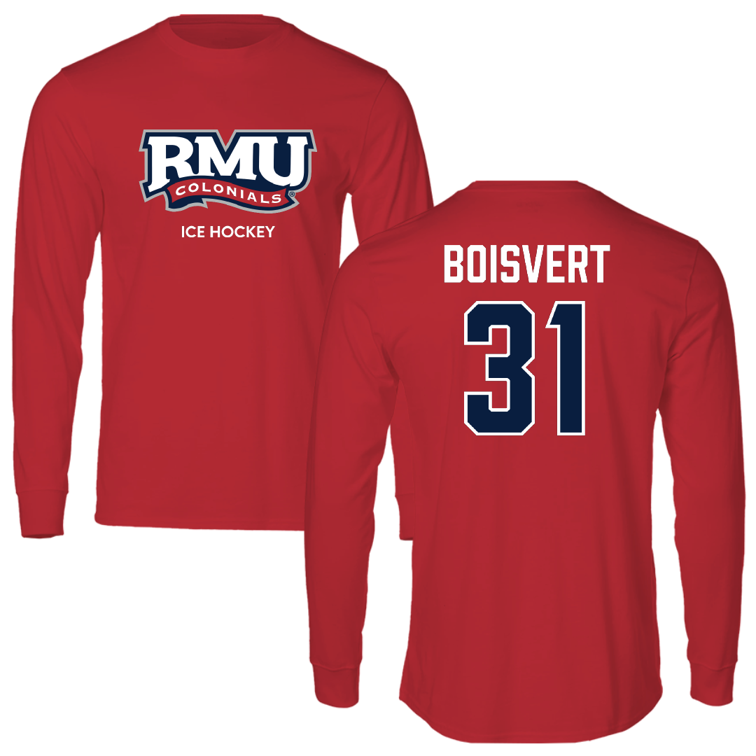 Robert Morris University Ice Hockey (M) Red Long Sleeve - #31 Francis Boisvert