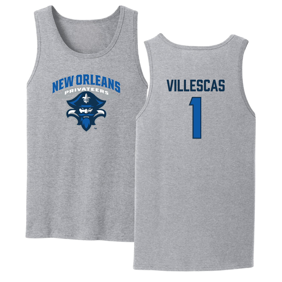 University of New Orleans Baseball Sport Gray Tank Top - #1 Diego Villescas