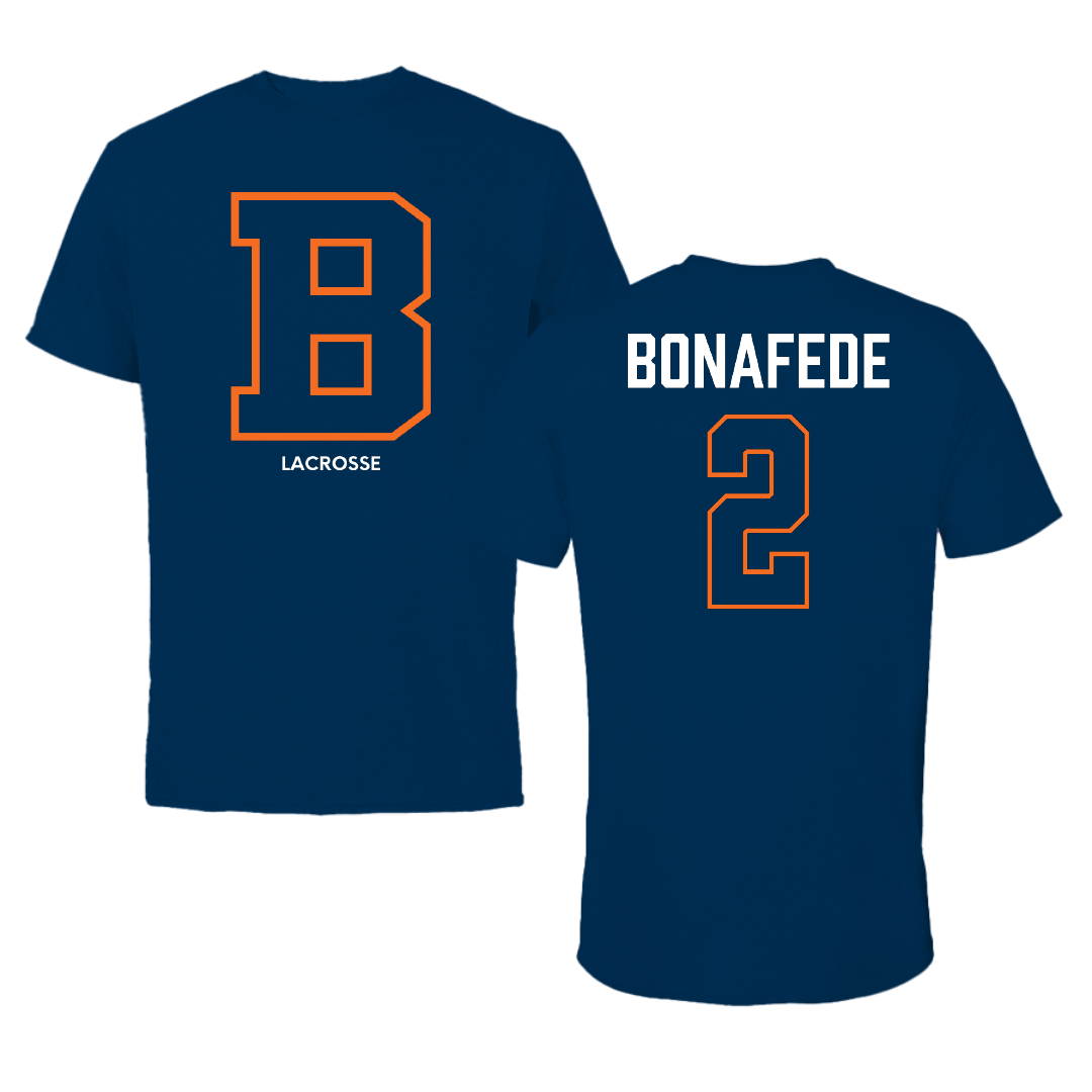 Bucknell University Lacrosse (M) Navy Performance Tee - #2 Benjamin Bonafede