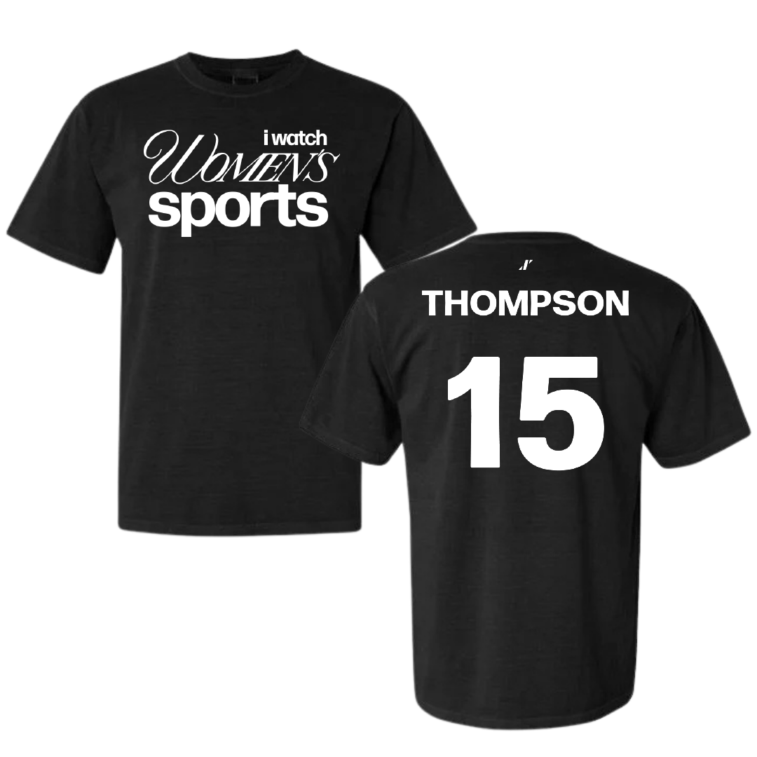 Lamar University Softball Black WHM Comfort Colors Tee - #15 Roxy Thompson