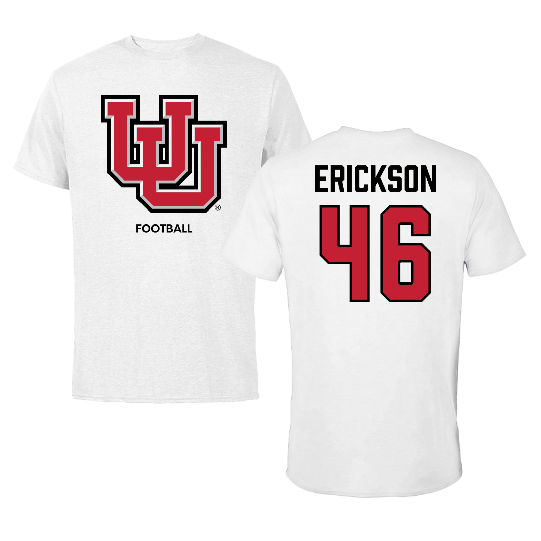 University of Utah Football White Tee - #46 Hayden Erickson