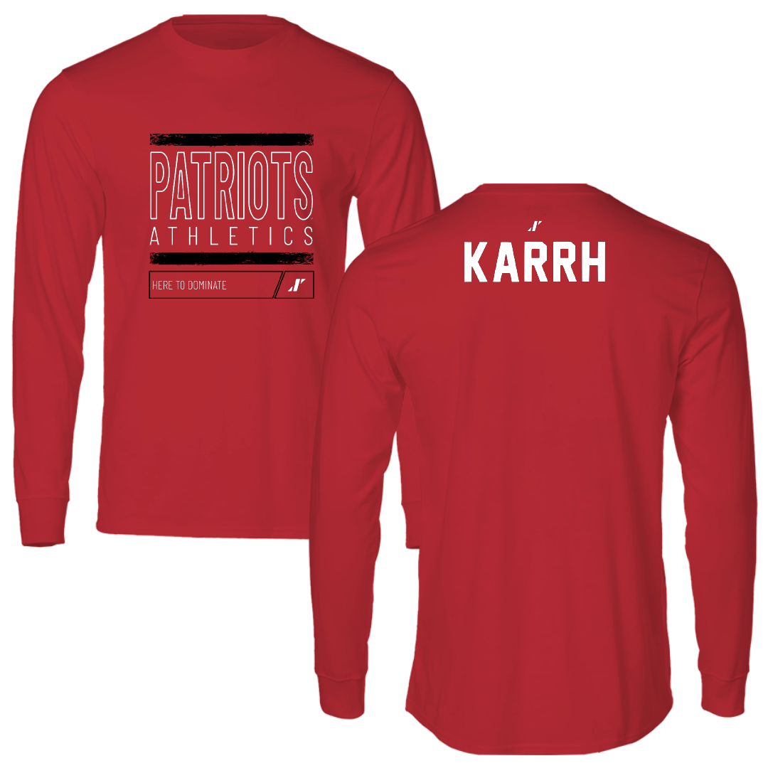 Dallas Baptist University Golf Red Dominate Performance Long Sleeve - Jordan Karrh