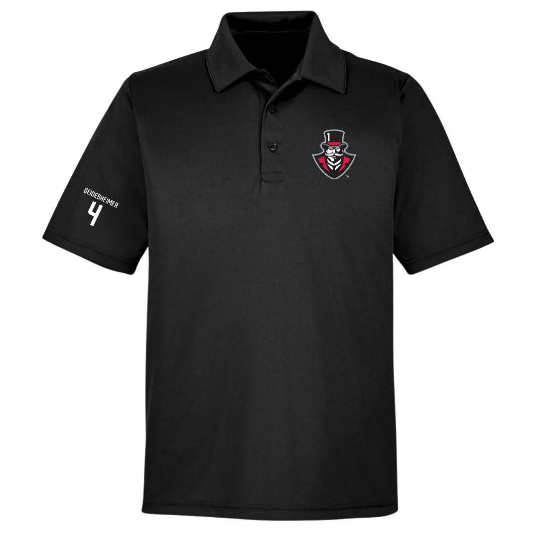 Austin Peay State University Beach Volleyball Black Polo - #4 Payton Deidesheimer