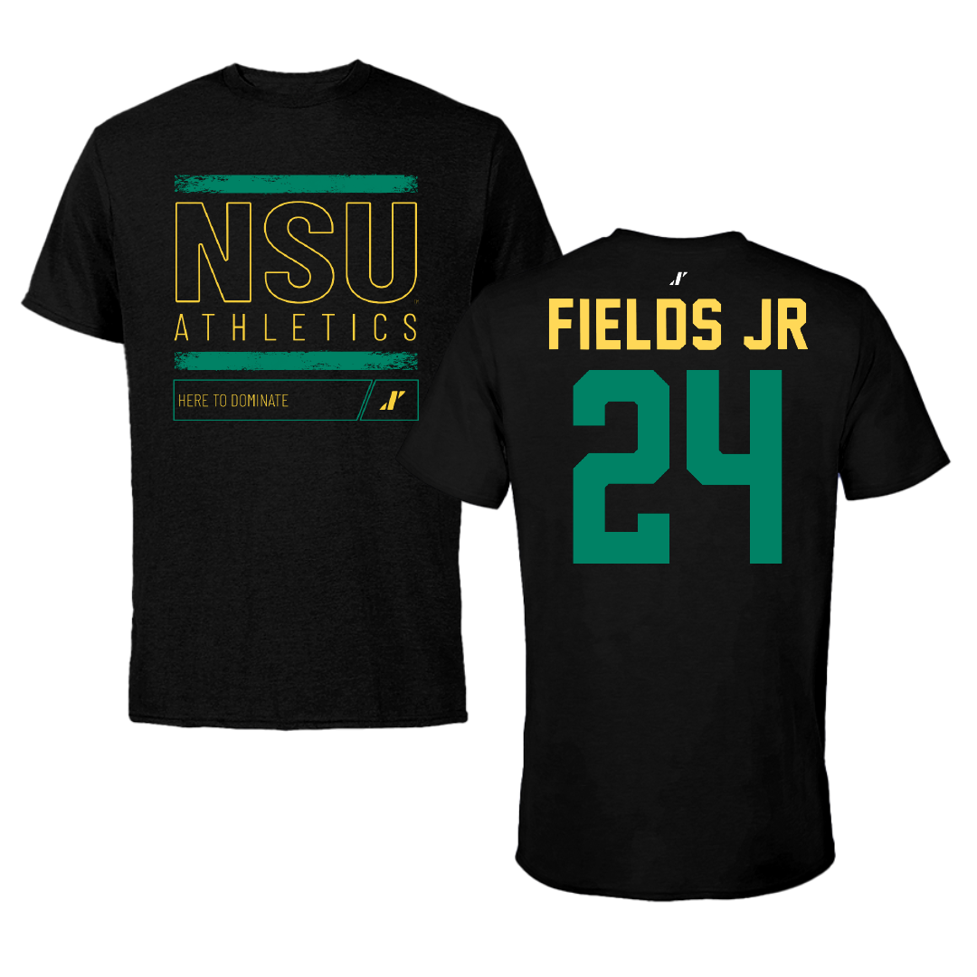 Norfolk State University Basketball Black Dominate Performance Tee - #24 Chris Fields Jr