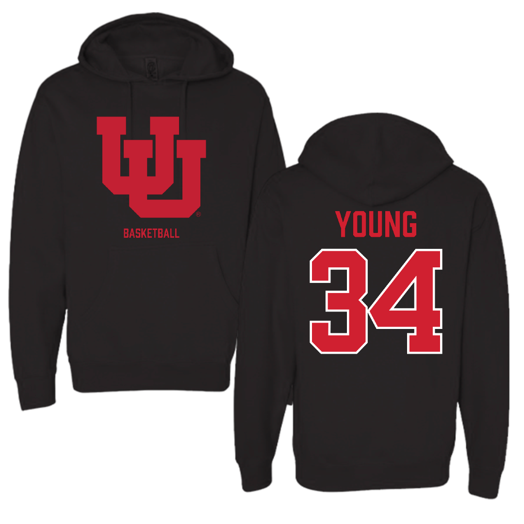 University of Utah Basketball (W) Black Block Hoodie - #34 Dasia Young