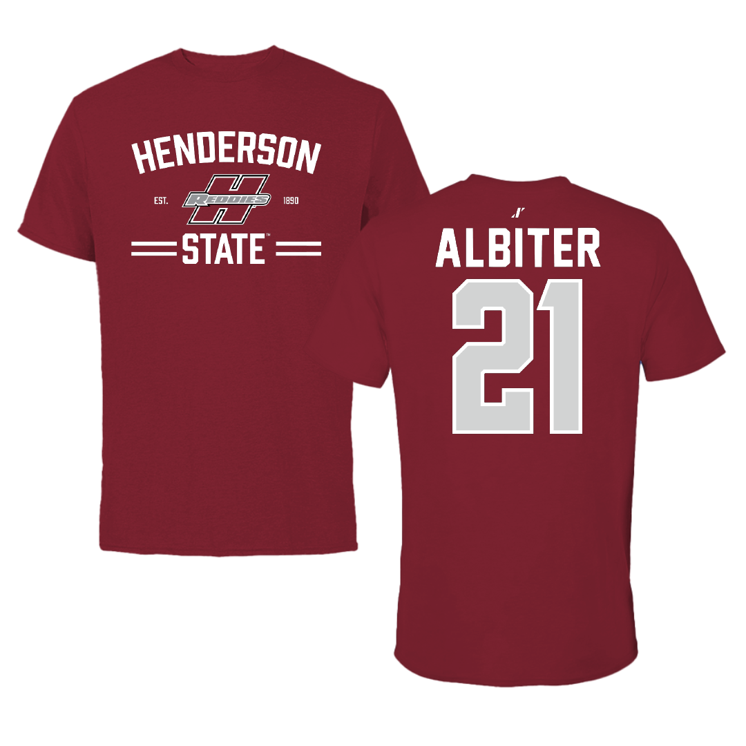 Henderson State University Softball Cardinal General Tee - #21 Jay Albiter