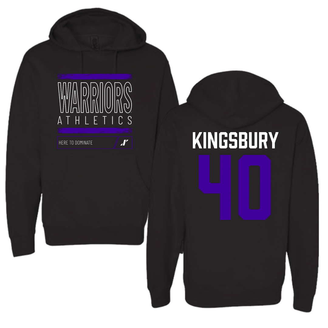 Winona State University Football Black Dominate Hoodie - #40 Ben Kingsbury