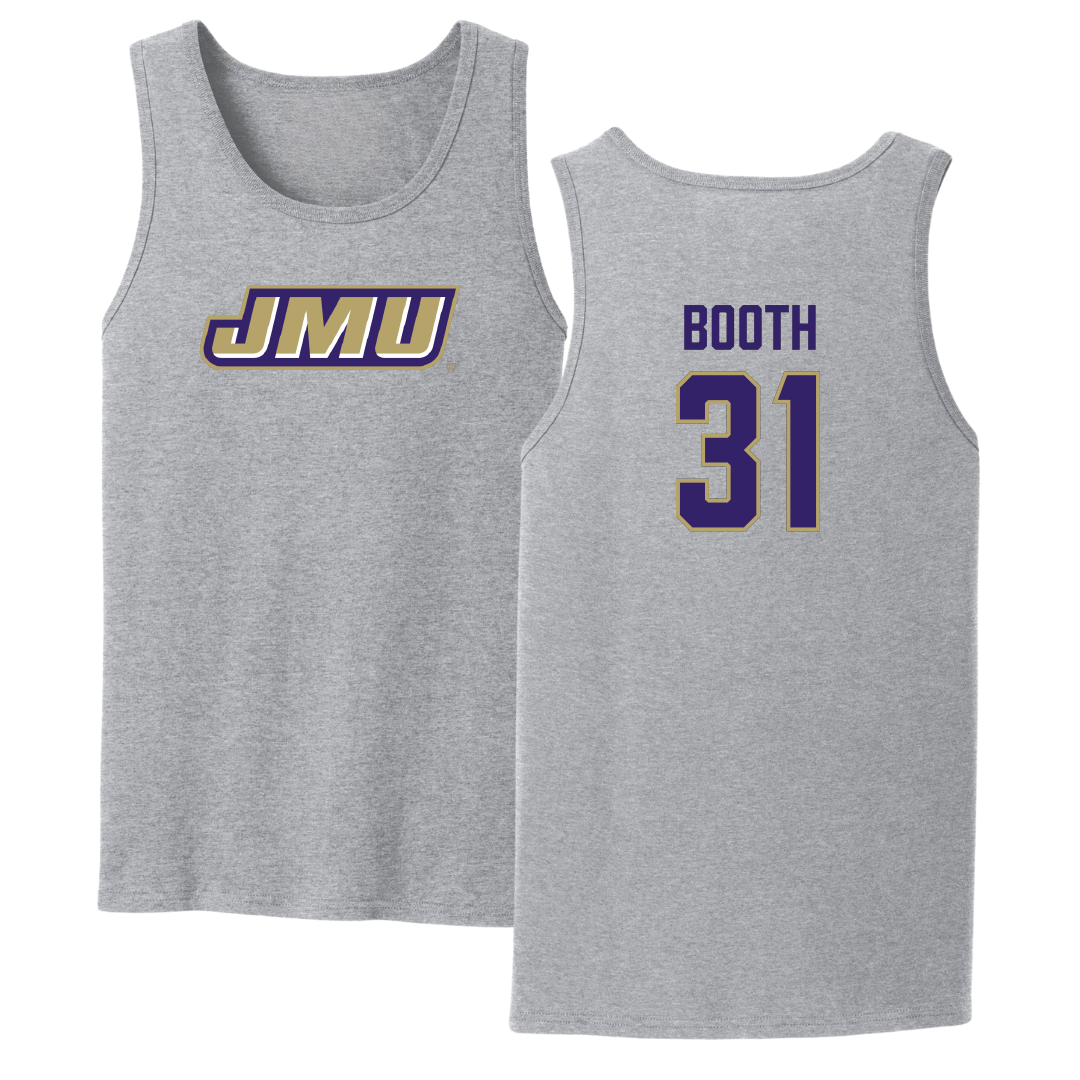 James Madison University Football Sport Gray Tank Top - #31 Antoine Booth