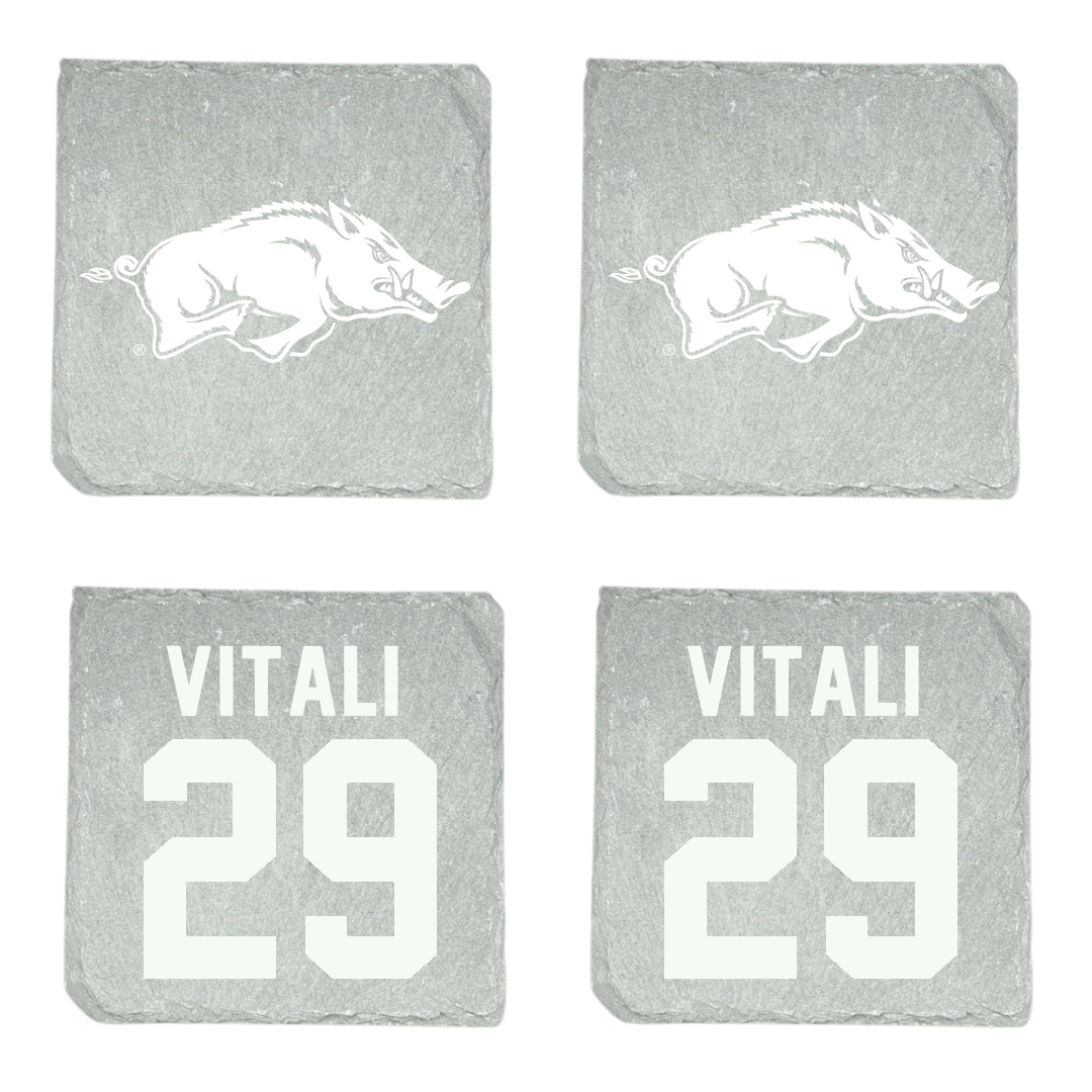 University of Arkansas Soccer Stone Coaster (4 Pack)  - #29 Evie Vitali