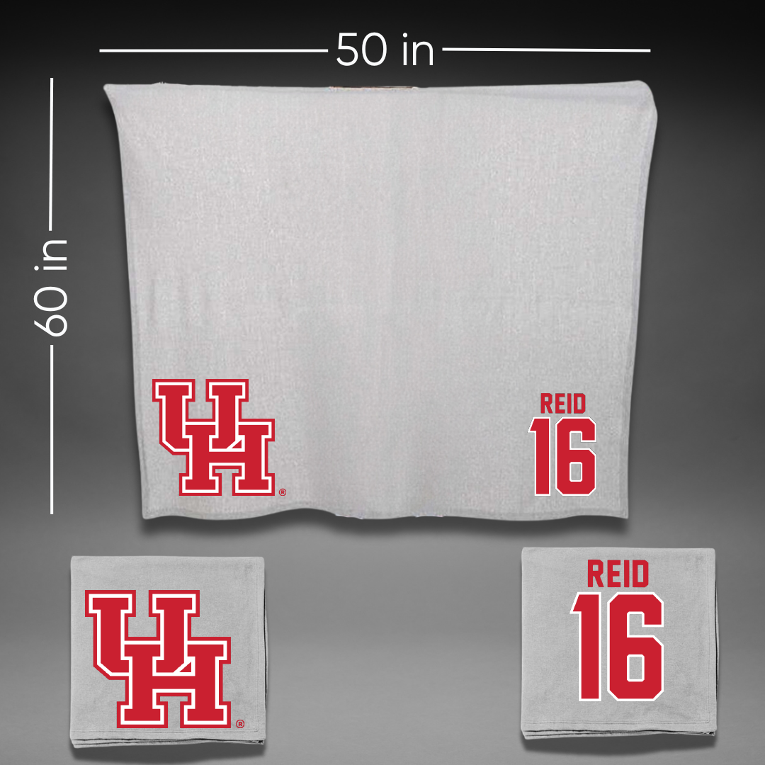 University of Houston Volleyball Gray Blanket - #16 Brenya Reid