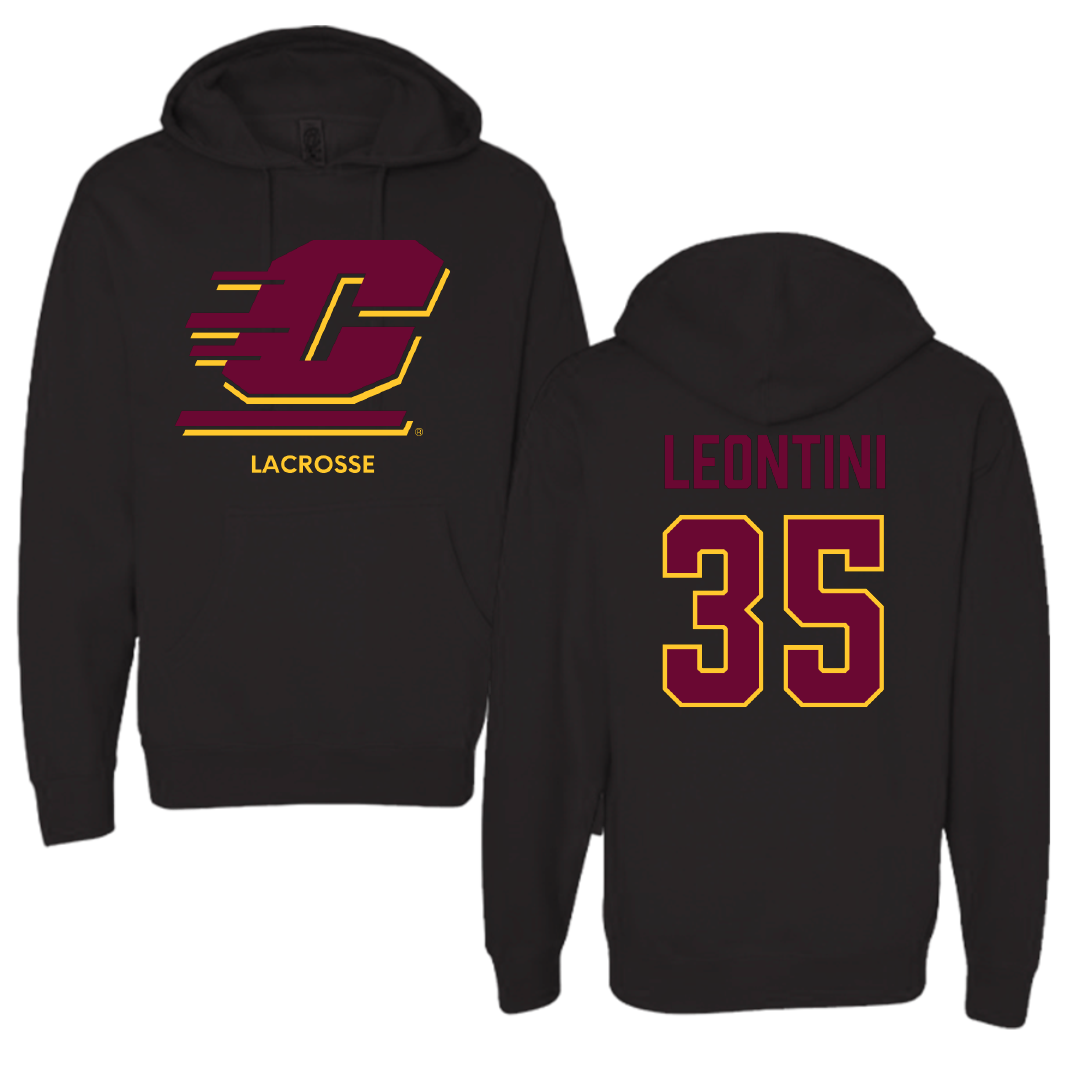 Central Michigan University Lacrosse (W) Black Hoodie - #35 Gianna Leontini
