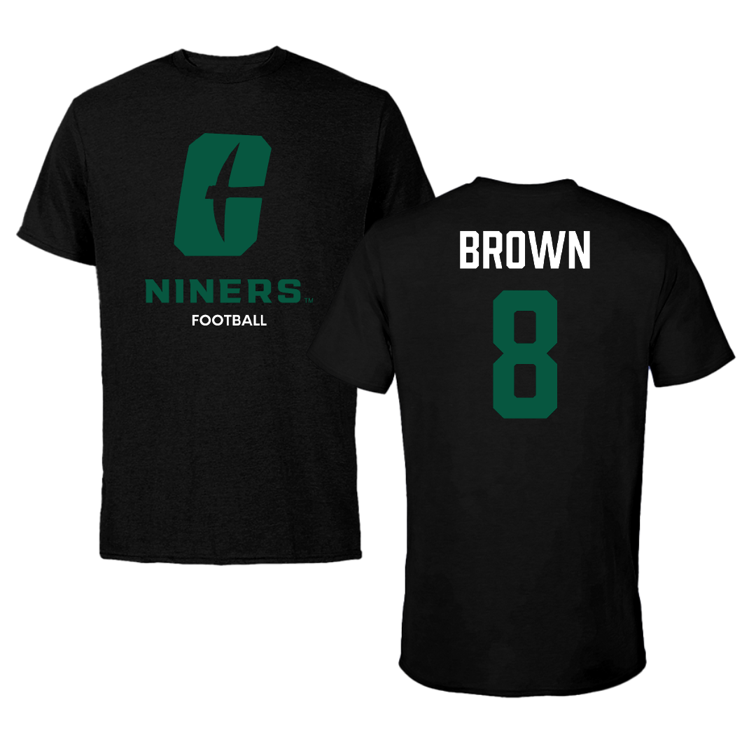 The University of North Carolina at Charlotte Football Black Tee - #8 Sean Brown