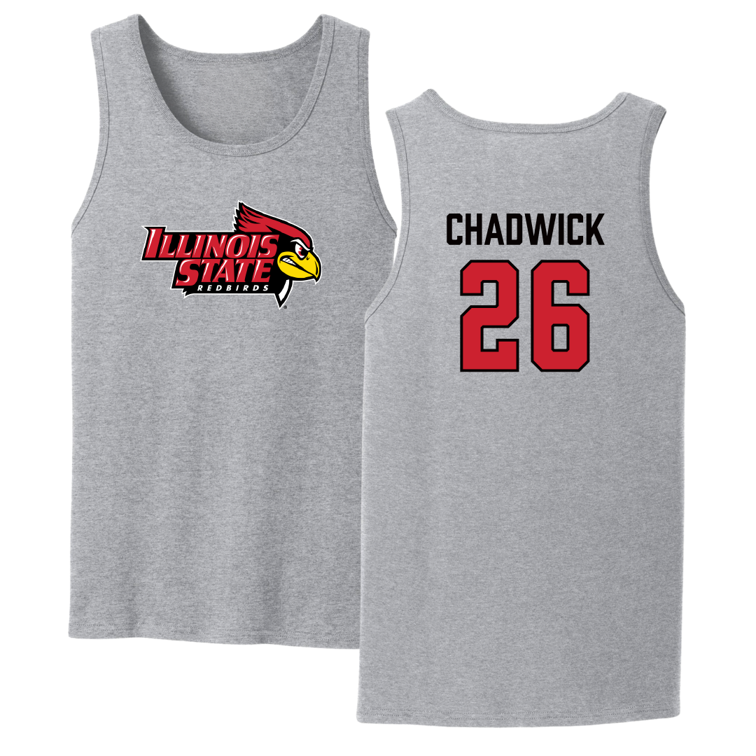 Illinois State University Baseball Sport Gray Tank Top - #26 Tyrelle Chadwick