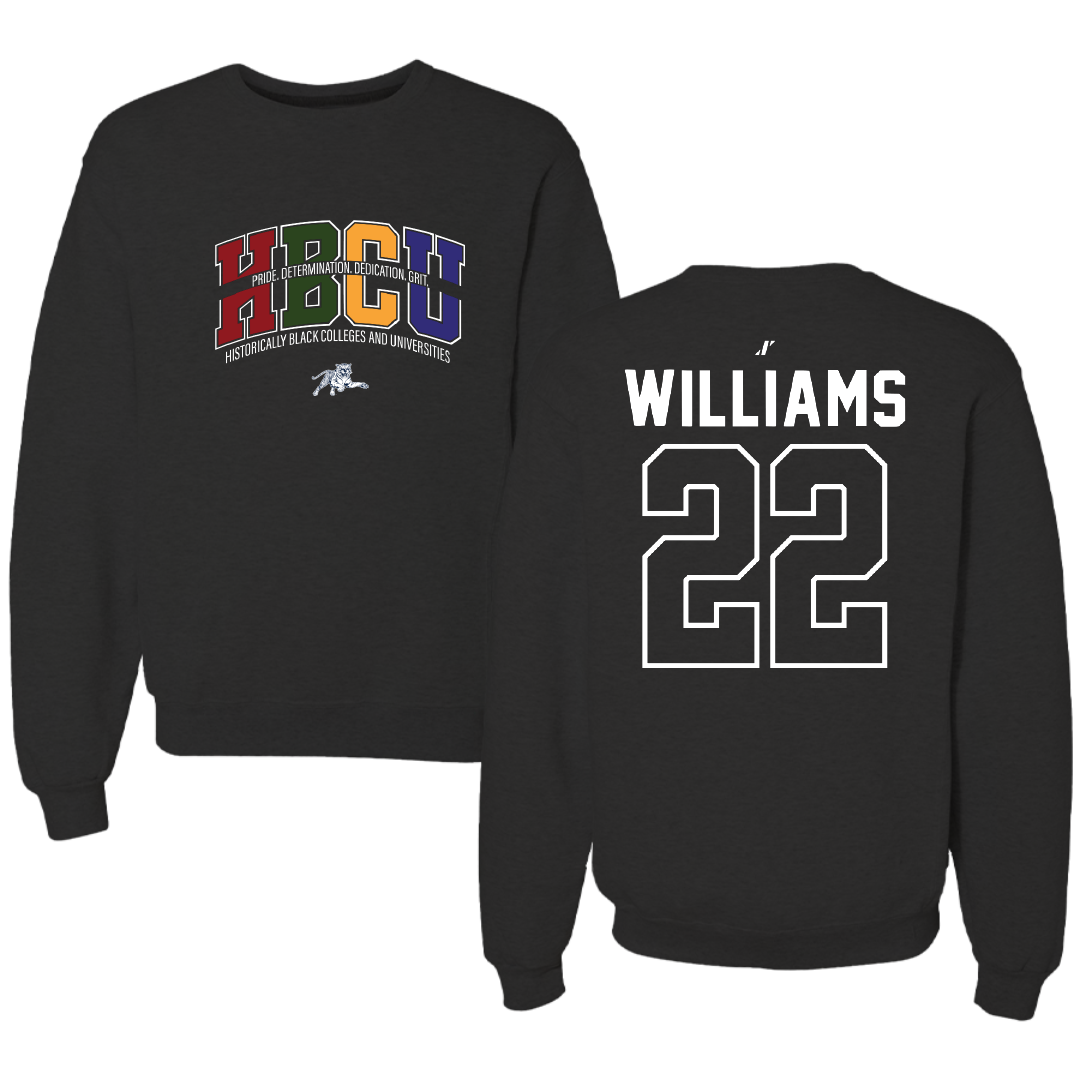 Jackson State University Baseball Black HBCU Crewneck - #22 Isaiah Williams