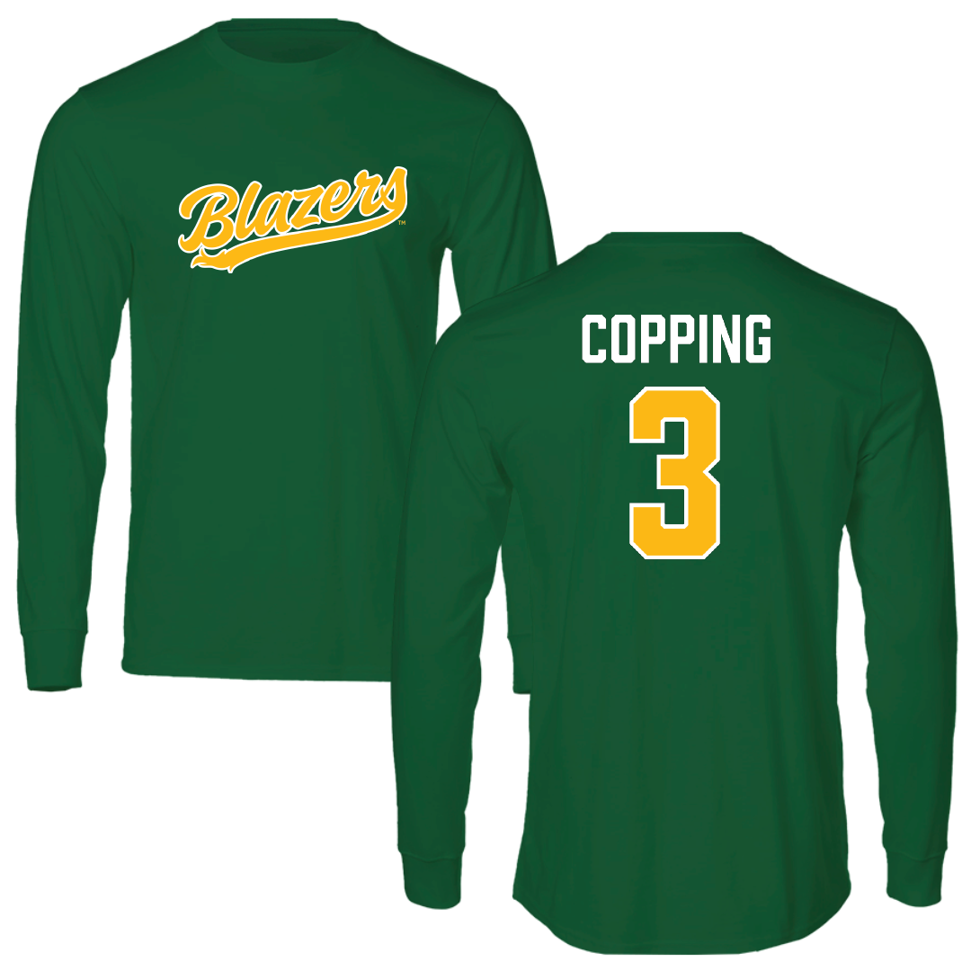 University of Alabama at Birmingham Beach Volleyball Green Performance Long Sleeve - #3 Arden Copping