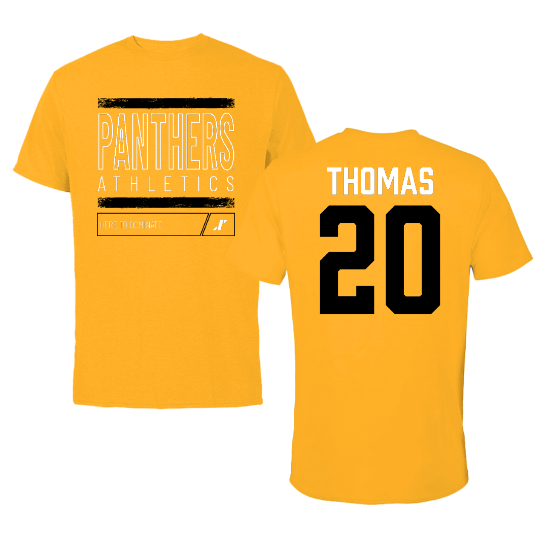 University of Wisconsin-Milwaukee Basketball Gold Dominate Performance Tee - #20 Maurice Thomas