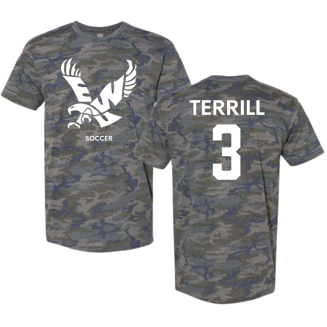 Eastern Washington University Soccer (W) Vintage Camo Tee - #3 Grace Terrill
