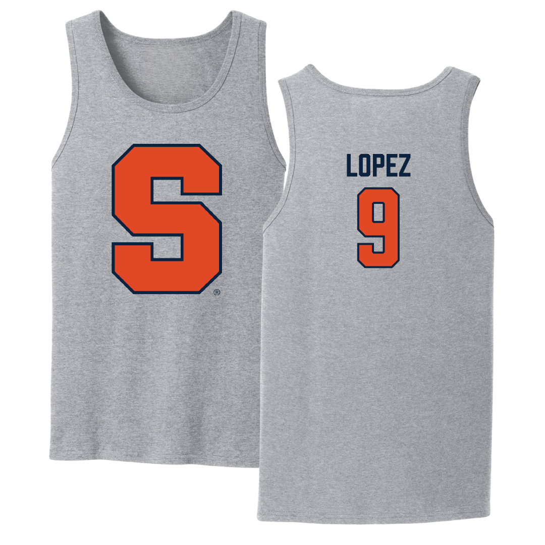 Syracuse University Softball Sport Gray Tank Top - #9 Madelyn Lopez