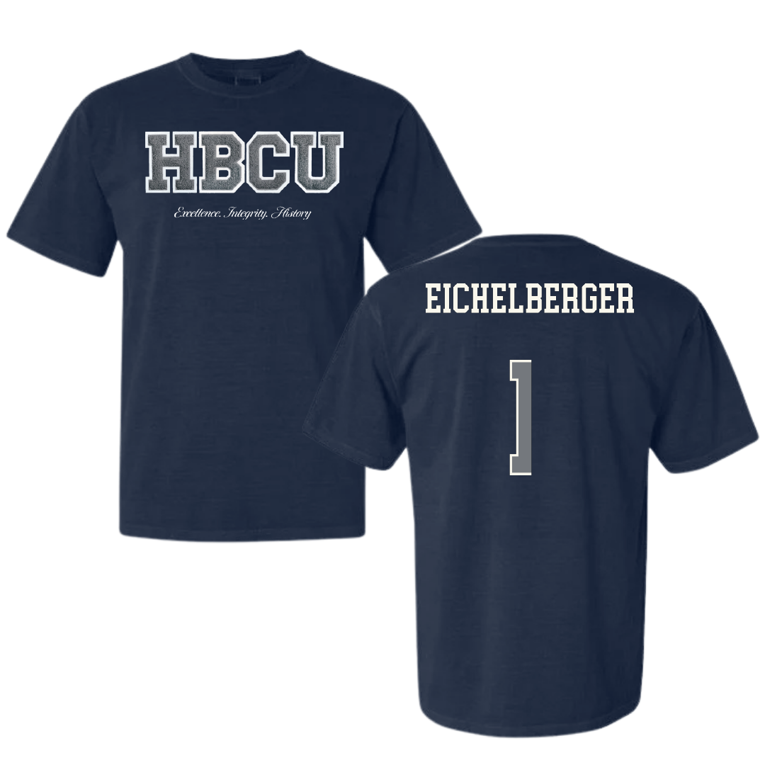 Jackson State University Baseball Navy HBCU Varsity Comfort Colors Tee - #1 Joseph Eichelberger
