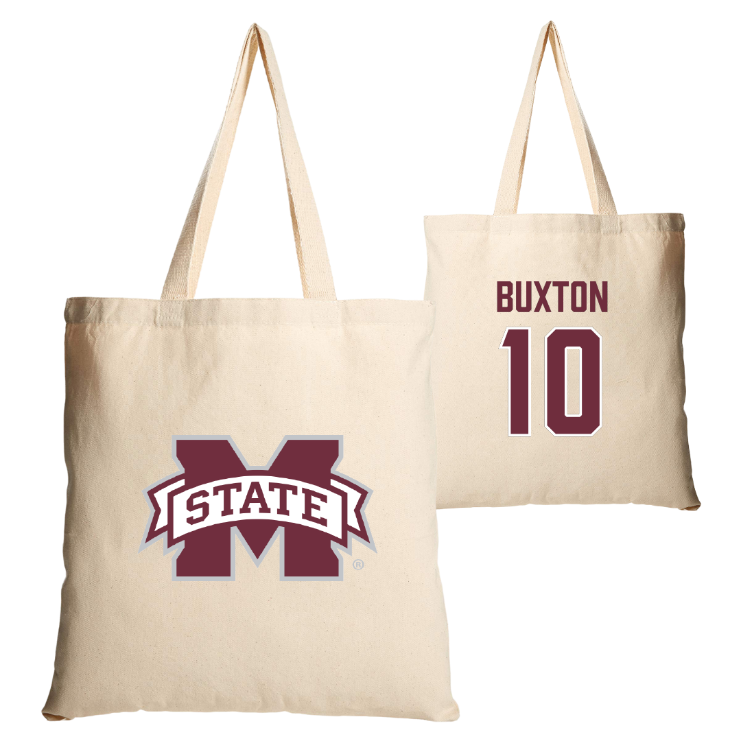 Mississippi State University Soccer Tan Canvas Tote Bag - #10 Alivia Buxton
