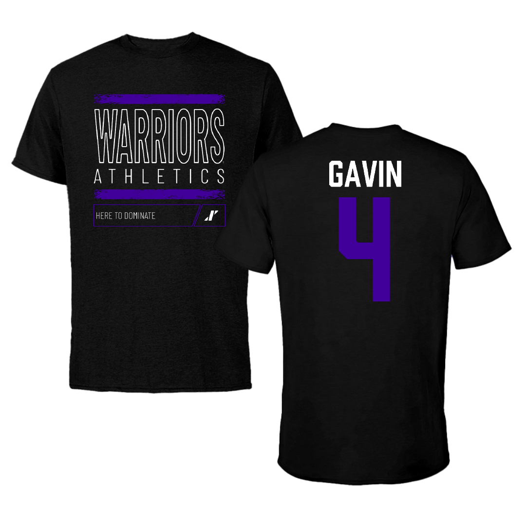 Winona State University Football Black Dominate Performance Tee - #4 Ty Gavin
