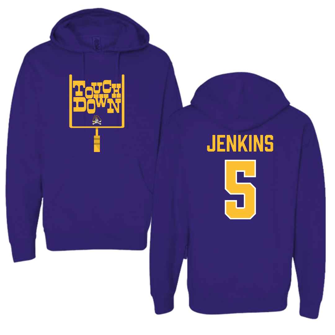 East Carolina University Football Purple Touchdown Hoodie - #5 Parker Jenkins