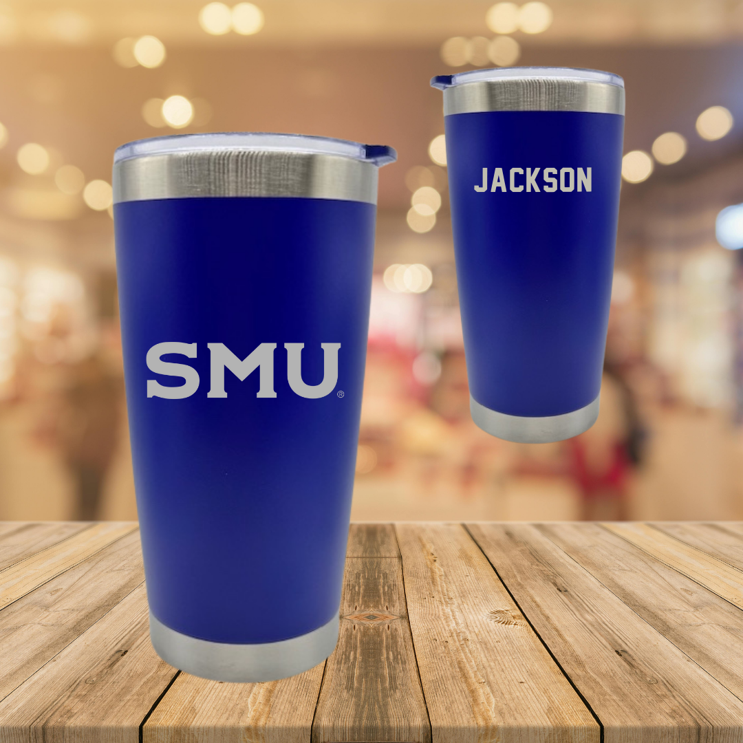 Southern Methodist University TF and XC Blue Stainless Steel Tumbler - Maykayla Jackson