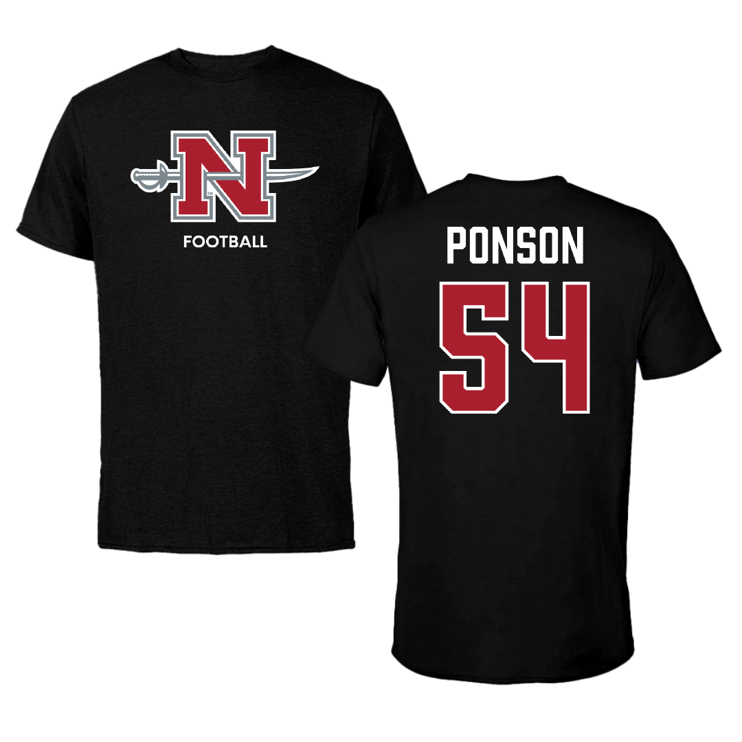 Nicholls State University Football Black Mascot Performance Tee - #54 Aaron Ponson