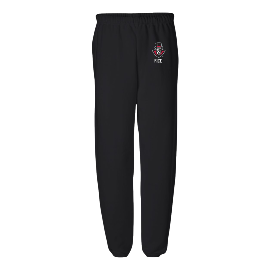Austin Peay State University Baseball Black Sweatpants - #28 Cannon Rice
