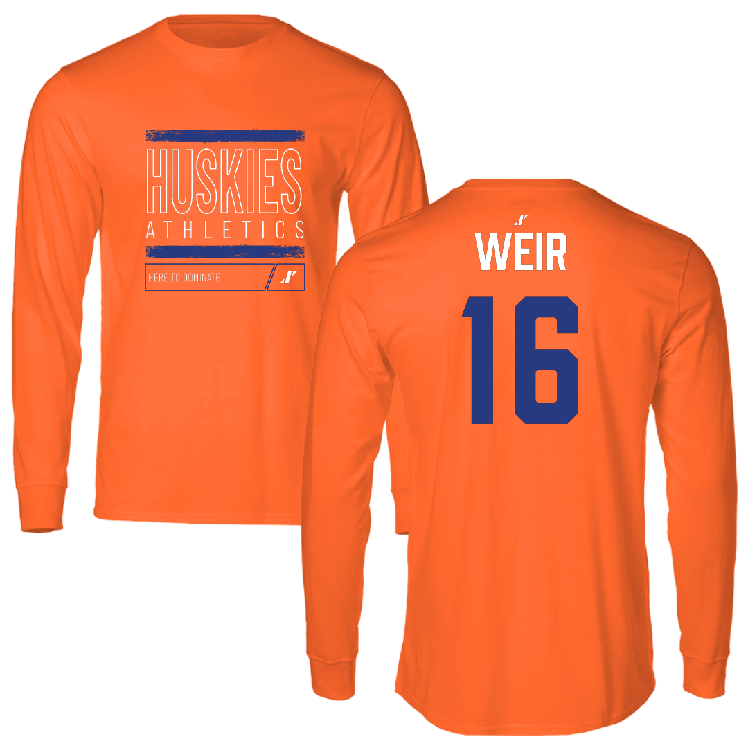 Houston Christian University Football Orange Dominate Long Sleeve - #16 Jake Weir