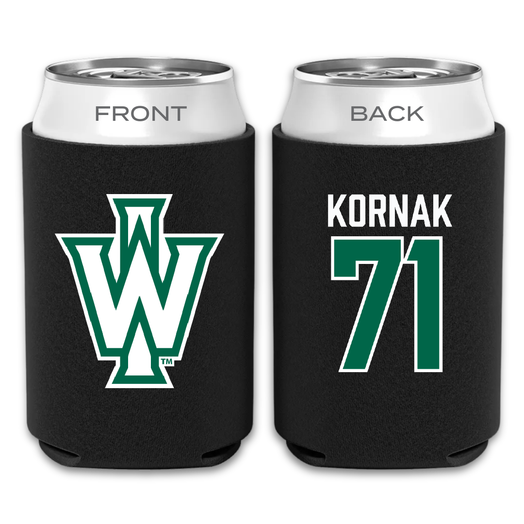 Illinois Wesleyan University Football Black Can Cooler - #71 Brady Kornak