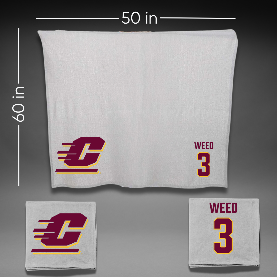Central Michigan University Soccer (W) Gray Blanket - #3 Kylee Weed