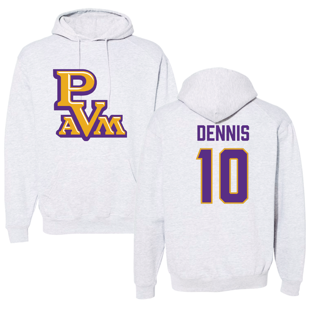 Prairie View A&M University Football Light Gray Hoodie - #10 Andre Dennis