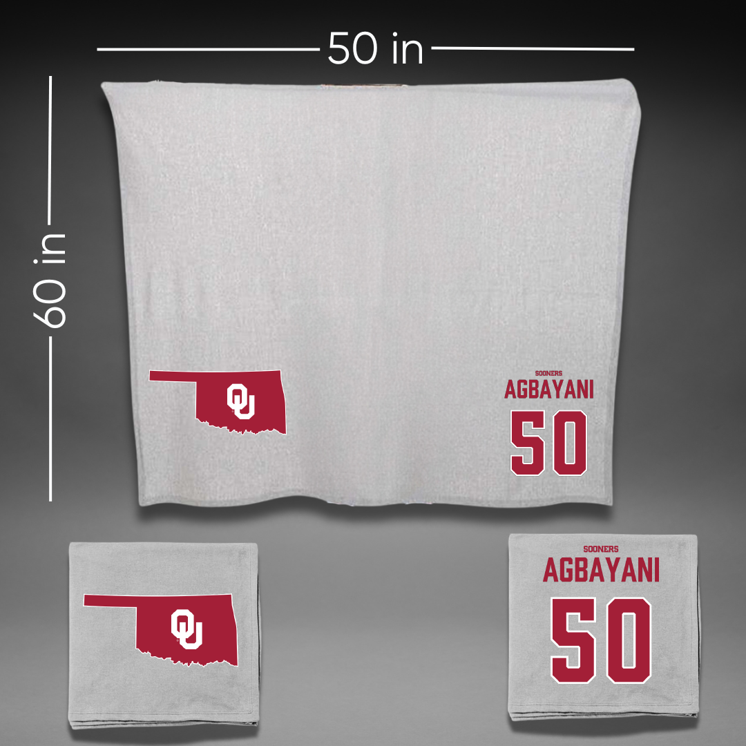 University of Oklahoma Softball Gray Blanket - #50 Ailana Agbayani