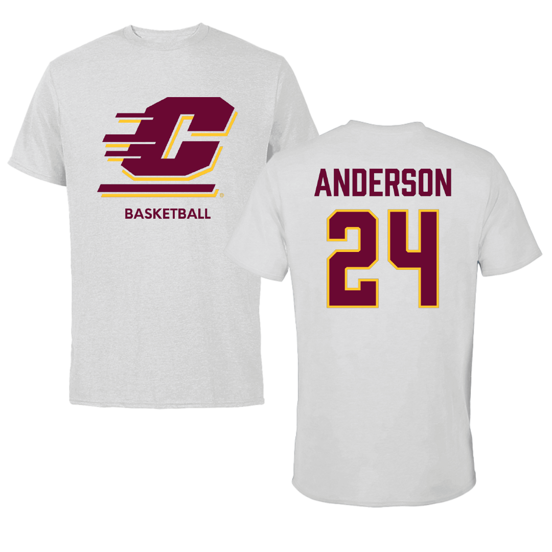 Central Michigan University Basketball (W) Light Gray Tee - #24 Taylor Anderson