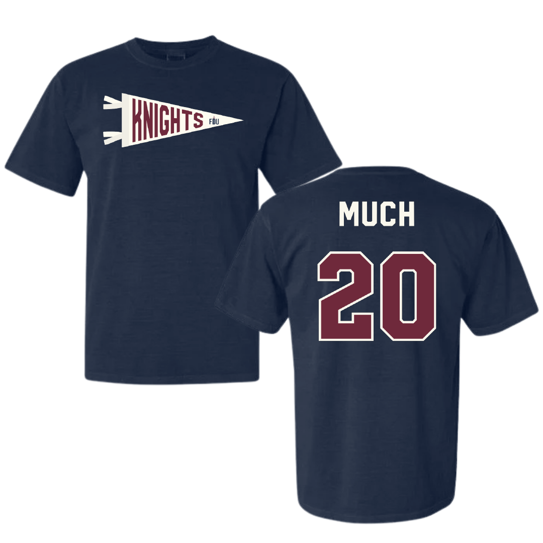 Fairleigh Dickinson University-Metropolitan Campus Volleyball Navy Pennant Comfort Colors Tee - #20 Jessica Much