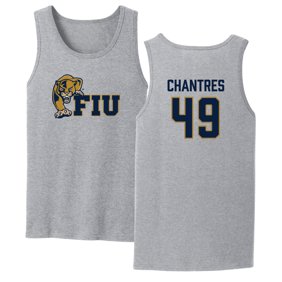 Florida International University Baseball Sport Gray Tank Top - #49 Lucas Chantres