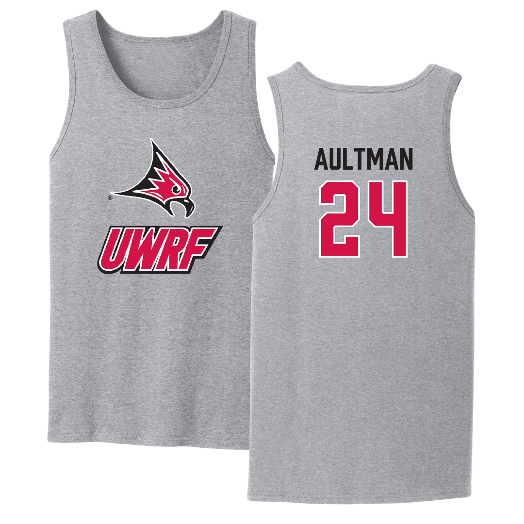 University of Wisconsin-River Falls Softball Sport Gray Tank Top - #24 Kelly Aultman