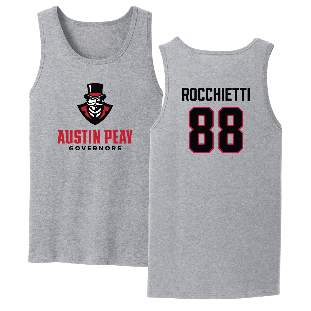 Austin Peay State University Football Sport Gray Tank Top - #88 Corey Rocchietti