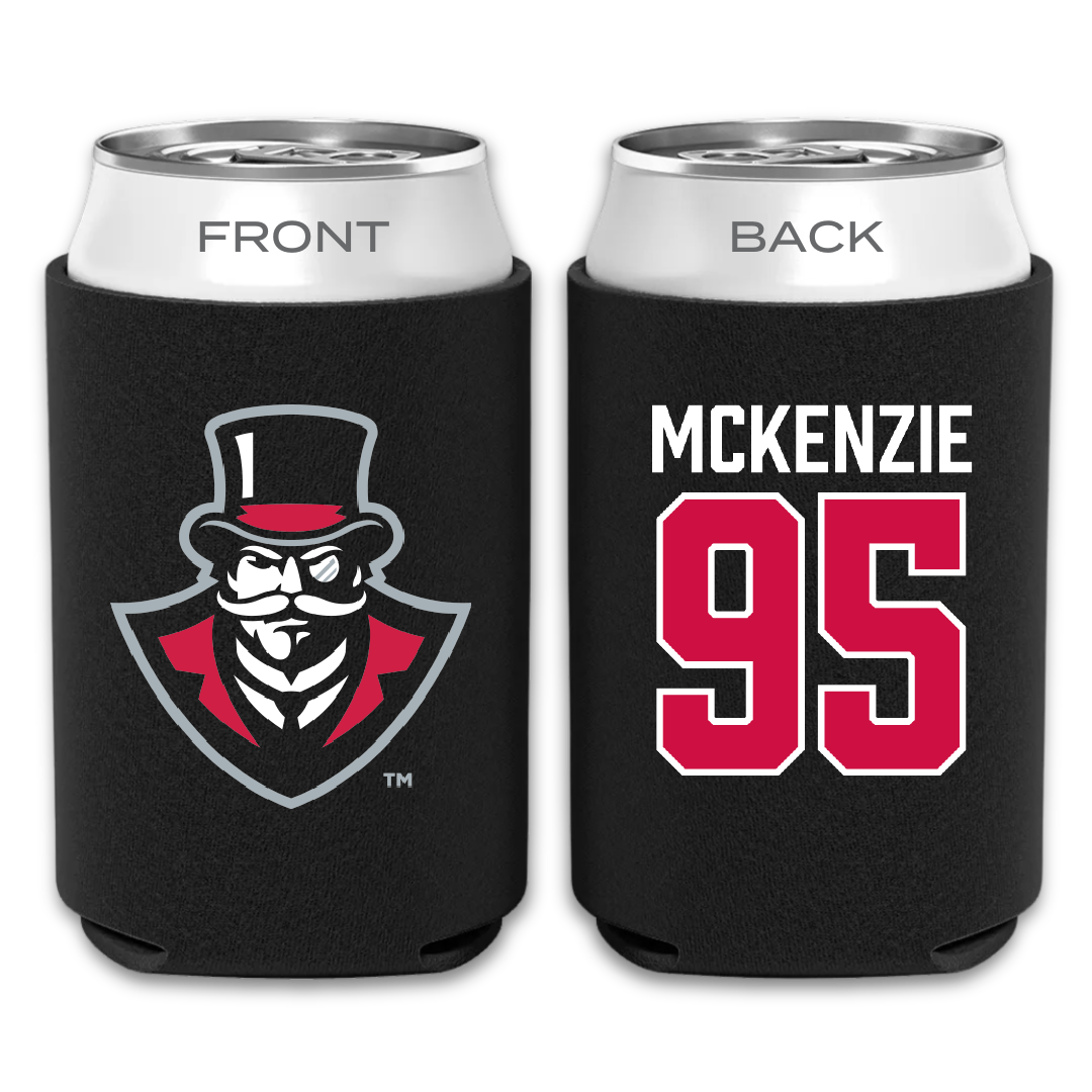 Austin Peay State University Football Black Can Cooler - #95 Elon McKenzie