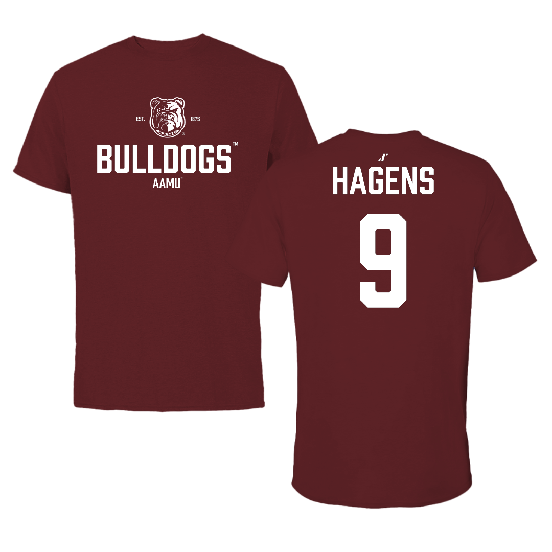 Alabama A&M University Football Maroon General Tee - #9 Mekhi Hagens
