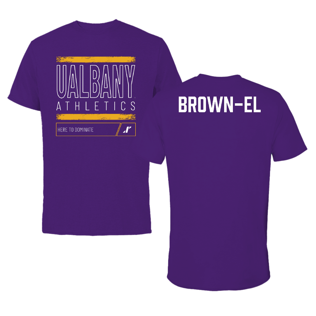 University at Albany TF and XC Purple Dominate Performance Tee - Malachi Brown-El