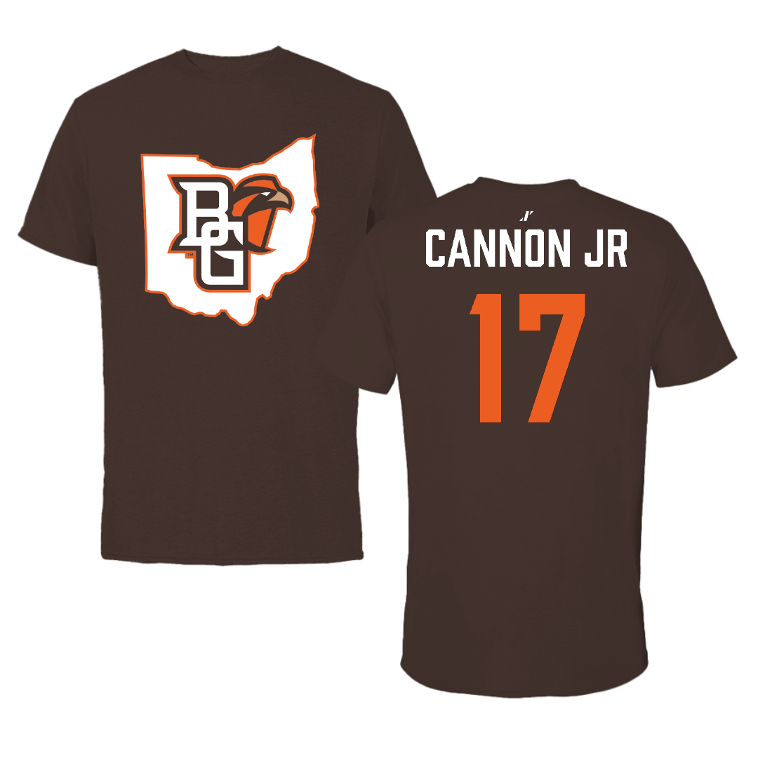 Bowling Green State University Football Brown State Tee - #17 Mark Cannon Jr